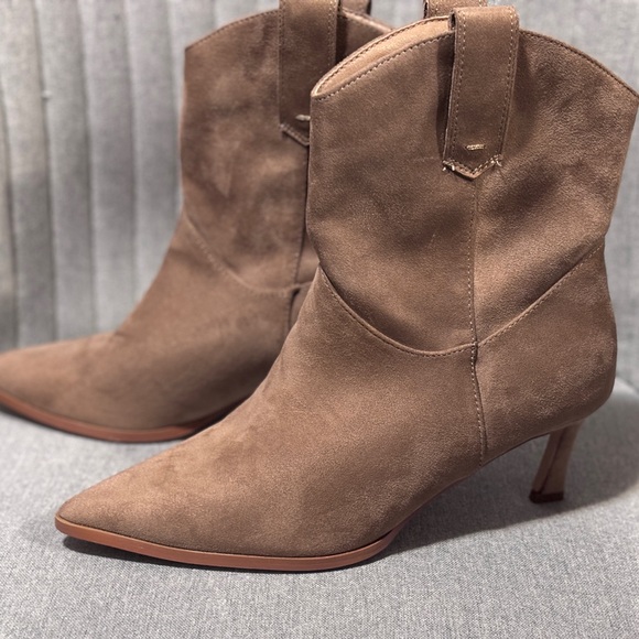 Jason Wu Shoes - Jason Wu Women's Western Brown Suede Heeled Boots.